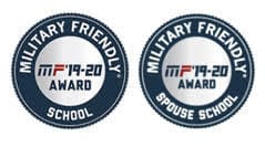Military Friendly School MF'19-20 Award and Military Spouse Friendly School MF'19-20